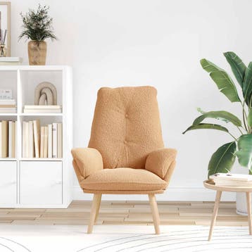 vidaXL Fauteuil Beige 69 x 74 x 93 cm Sherpa Stof, Verzenden