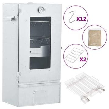 vidaXL BBQ-rookoven met koude rookgenerator gegalvaniseerd, Verzenden