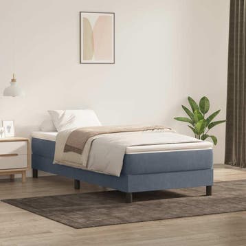 vidaXL Boxspring zonder matras fluweel donkergrijs 90x220 cm, Verzenden, Nieuw