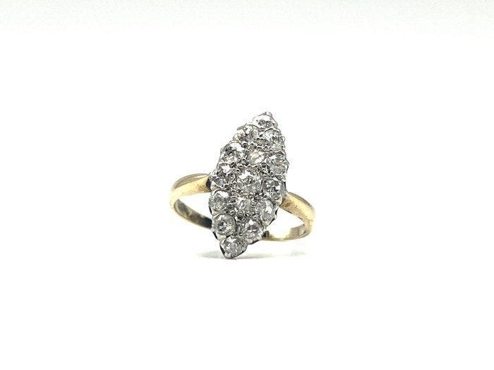 Zonder minimumprijs - Ring - 18 karaat Geel goud - 0.75ct., Handtassen en Accessoires, Ringen