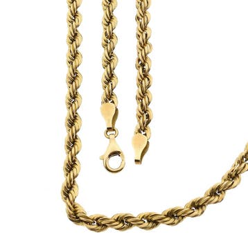 Gouden gedraaide schakelketting | 46 cm, Ophalen of Verzenden, Gebruikt, Goud, Goud