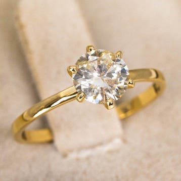 Zonder minimumprijs - Ring - 14 karaat Geel goud - 1.01ct., Nieuw