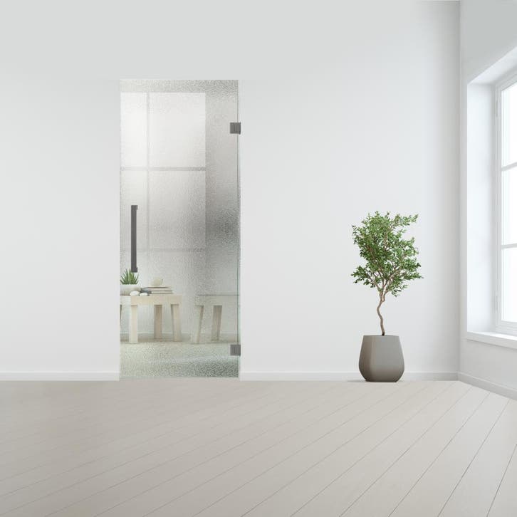Glazen binnendeur zonder kozijn RVS beslag-Crepi gehard veil, Doe-het-zelf en Bouw, Glas en Ramen, Nieuw, Verzenden