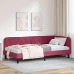 vidaXL Hoek Bed Frame Wijnrood 90 x 190 cm Fluweel, Verzenden