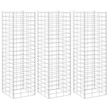 vidaXL Schanskorf plantenbakken 3 st verhoogd 30x30x100 cm, Verzenden, Nieuw