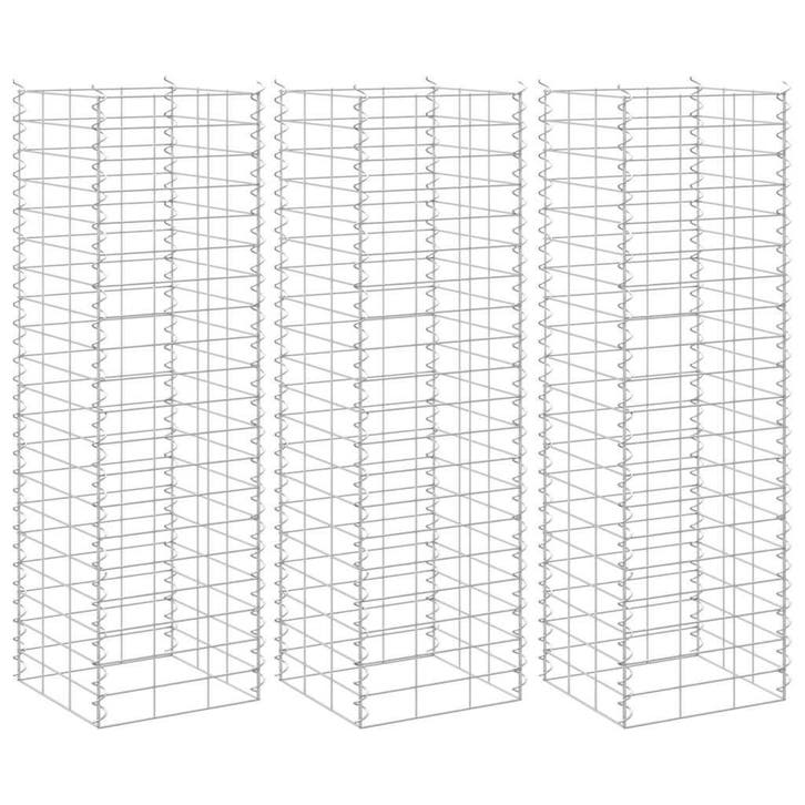 vidaXL Schanskorf plantenbakken 3 st verhoogd 30x30x100 cm, Jardin & Terrasse, Pots de fleurs, Envoi