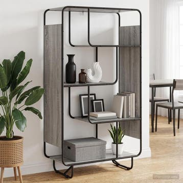 vidaXL Highboard Grijs Sonoma 80 x 37.5 x 144 cm Bewerkt, Huis en Inrichting, Verzenden, Nieuw