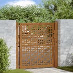 vidaXL Poort met kruisontwerp 100x100 cm weervast staal, Verzenden
