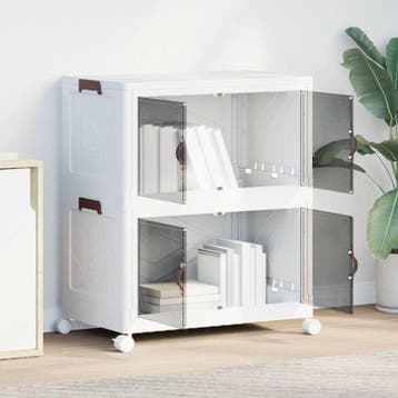 vidaXL Opbergbox stapelbaar met wielen 2-laags 75 L 64x40x76, Doe-het-zelf en Bouw, Verzenden, Nieuw