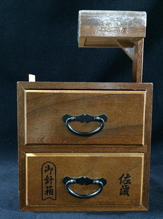 Vintage Japanese Wooden Sewing Box (Hari-bako) - Traditional, Antiquités & Art, Antiquités | Autres Antiquités