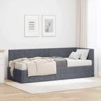 vidaXL Hoekbedframe met Matras met hoofdeinde 2 pcs Grijs, Verzenden