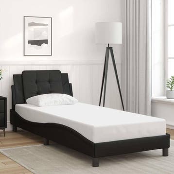 vidaXL Bedframe zonder matras Zadar kunstleer zwart 90x200, Verzenden