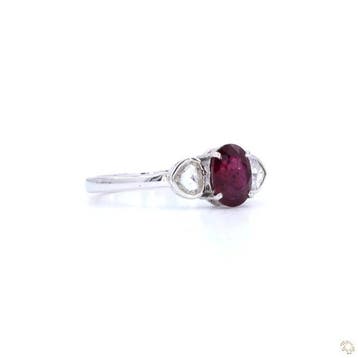 Bague - 18 carats Or blanc - 1.37ct. tw. Rubis - Diamant, Bijoux, Sacs & Beauté