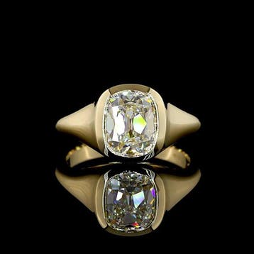 Statement ring - 14 karaat Geel goud - 2.04ct. tw. Diamant