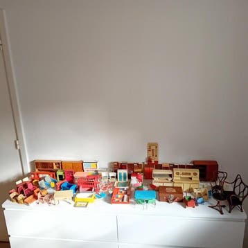 Divers - Poppenhuis très gros lot de meubles vintages pour, Antiek en Kunst