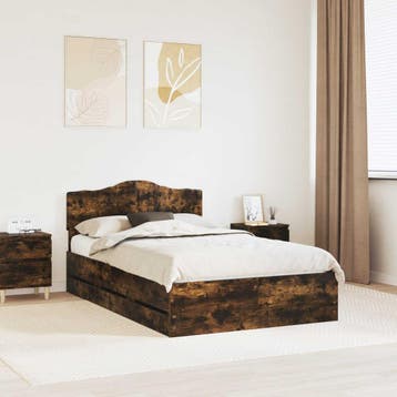 vidaXL Bedframe met lade Rook Eiken 120 x 200 cm, Verzenden