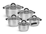Veiling - Pannenset - RVS - 10 delig - Sandwichbodem, Nieuw