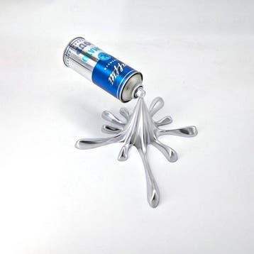 2FAST - Chrome Blue Splash Can Sculpture
