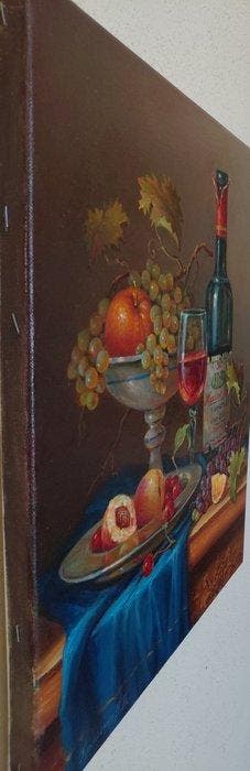 Valeri Hukalenko (1966) - Still life with wine