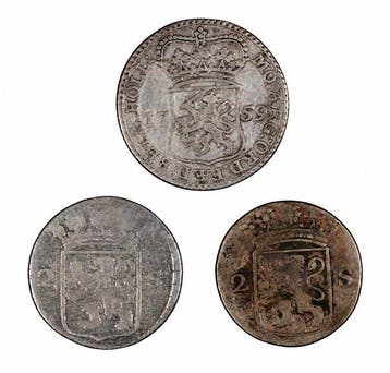 Nederland, Holland ¼ Gulden / Muntmeesterspenning 1759 & 2