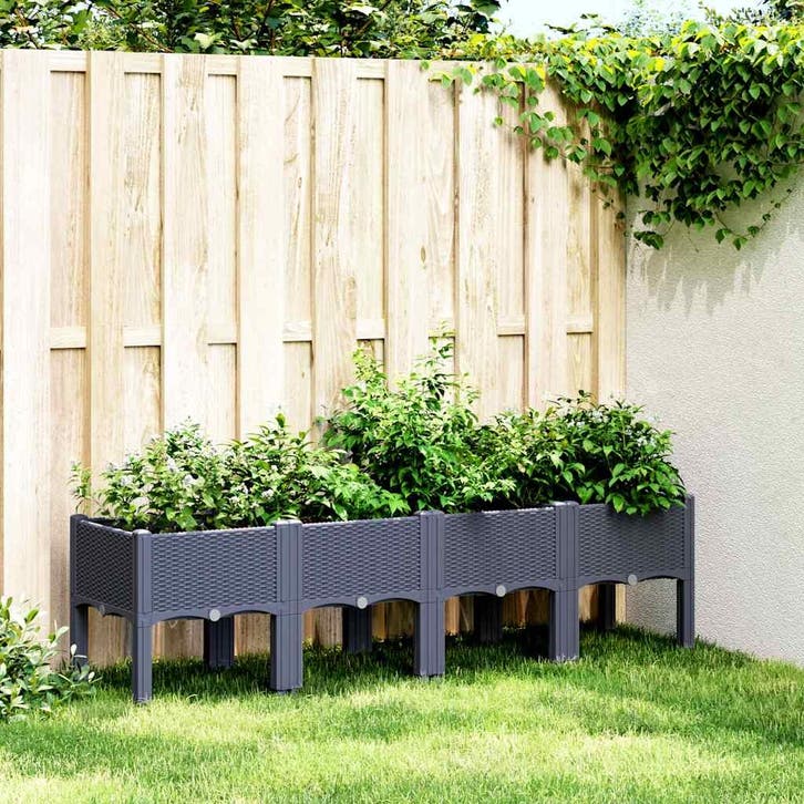 vidaXL Plantenbak met poten 160x40x42 cm polypropeen, Tuin en Terras, Bloempotten, Nieuw, Verzenden