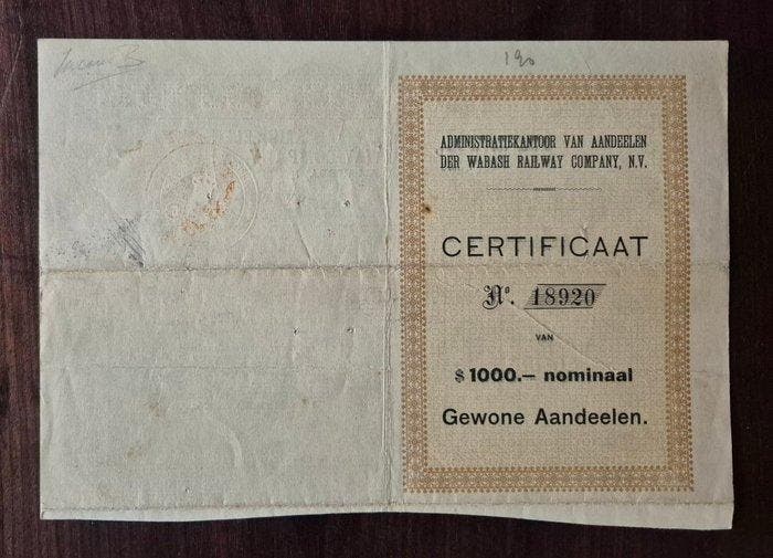 Verenigde Staten van Amerika. 1000 Dollars - 1937 Wabash, Hobby & Loisirs créatifs, Trains miniatures | Échelles Autre