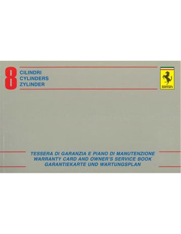 1981 FERRARI 308 GTBi GTSi MONDIAL 8 GARANTIE & SERVICEBOEK