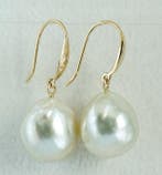 Oorbellen - 18 karaat Geel goud Parel - South Sea, Echte, Nieuw