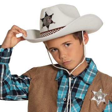 Cowboyhoed Wit Kind, Verzenden, Nieuw