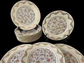 LIMOGES UNIQUE FRANCE - Assiette à dîner (12) - Porcelaine, Antiquités & Art