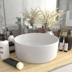 vidaXL Wastafel rond 40x15 cm keramiek matwit, Verzenden