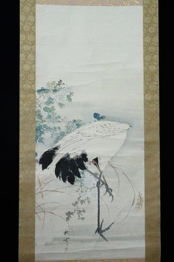 Absolute Auction – Shuki Japanese Crane Hanging Scroll,