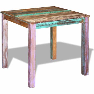 vidaXL Eettafel 80x82x76 cm massief gerecycled hout, Verzenden, Nieuw