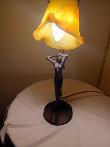 Lampe - Bronze - Lampe art nouveau