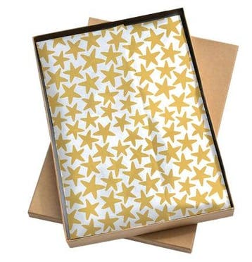 200 vellen Zijde vloeipapier stars sterren goud - leuk in..., Divers, Papier cadeau, Verzenden