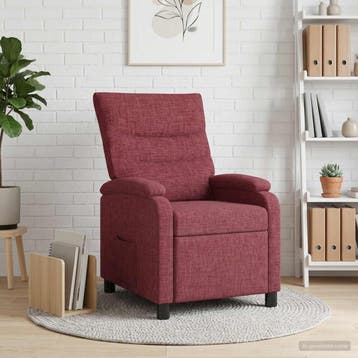 vidaXL Recliner Wijnrood Stof, Verzenden