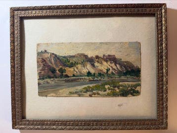 Cesare Tallone (1853-1919) - Paesaggio montano
