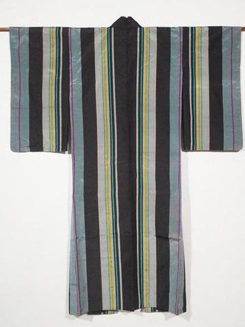ANTIQUE Gestreepte kimono  - Zijde - Japan - Shwa periode