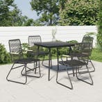 vidaXL 5-delige Tuinset PVC-rattan zwart, Verzenden, Nieuw, Tuinset