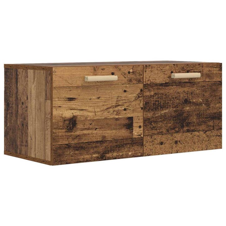 vidaXL Wandkast Muurmontage Oud hout 80 x 36,5 x 35 cm, Huis en Inrichting, Kasten | Wandmeubels, Nieuw, Verzenden