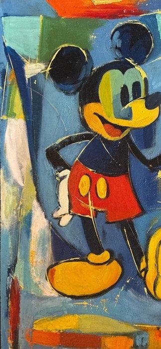 Nguyn V.L (1993) - Mickey 22 Vintage 80 60 cm - No, Antiek en Kunst, Kunst | Schilderijen | Modern