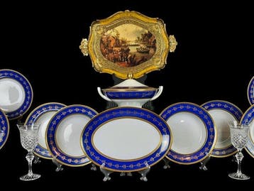 Gegr. Tettau - Ebel - Tafelservies voor 6 (17) - Pocelana de