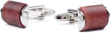 Manchetknoop Raised Wood Zilver maat  Heren, Handtassen en Accessoires, Manchetknopen, Verzenden, Nieuw