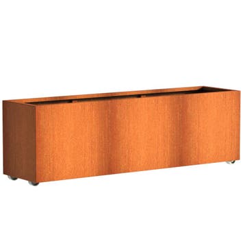 Cortenstaal plantenbak 200x50x60cm - Met wielen, 100 cm of meer, Nieuw, Metaal, 60 cm of meer