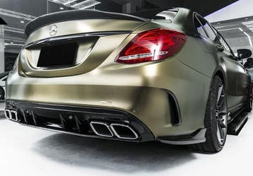 Achterspoiler diffuser + uitlaat tips (CHROM) in AMG Optiek, Verzenden, Nieuw