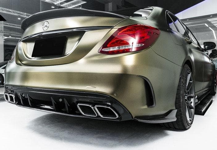 Achterspoiler diffuser + uitlaat tips (CHROM) in AMG Optiek, Autos : Divers, Accessoires de voiture, Envoi