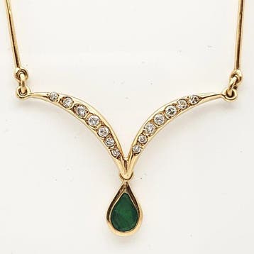 Collier - 18 carats Or jaune - 0.16ct. tw. Diamant, Nieuw