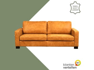 Leren bank Energy - 3 zits - Kenia Cognac (cognac) - Poten, Ophalen of Verzenden