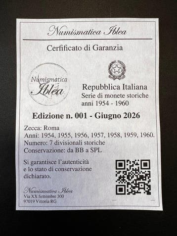 Italië, Republiek Collezione 1954 - 1960 Sette anni di