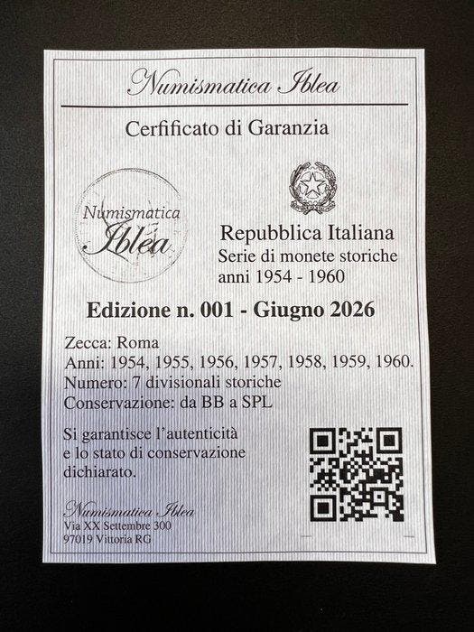 Italië, Republiek Collezione 1954 - 1960 Sette anni di, Postzegels en Munten, Munten | Europa | Niet-Euromunten